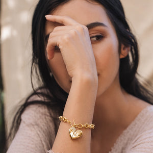 Heart + Arrow Bracelet - Gold